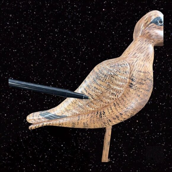 Vintage Carved Large Bird On A Driftwood Stand Signed Geo Porter Wis C420 Figure - Picture 5 of 14